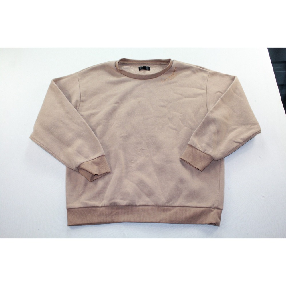 Vivre LA Vie Women Beige Sweater Crew Neck Pull Over Long Sleeve Casual Size XL